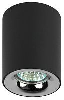 Светильник ЭРА OL1 GU10 BK/CH накладной под лампу GU10 D80*100мм черный/хром (50/900) (Б0041502)