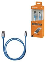 Дата-кабель TDM ДК 17, USB - USB Type-C, 1 м, силиконовая оплетка, голубой, (1/200) (SQ1810-0317)