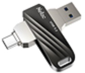 Флеш-накопитель USB 3.0  32GB  Netac  US11 Dual  чёрный/серебро  (USB 3.0 / Type C) (NT03US11C-032G-32BK)