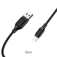 Кабель USB - 8 pin Borofone BX42 Encore, 1 м, 2.4A, силикон, черный(1/360) (6931474736727)