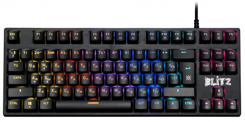 Клавиатура проводная игровая механическая DEFENDER Blitz GK-240L RU,Rainbow, черная (45240) фото 3