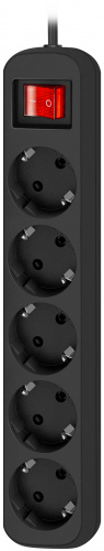 Удлинитель DEFENDER G550 5 розеток, ПВС 3*1,0 мм2, мощность 2200 Вт, ток 10А, черный, с/з, выключатель, 5,0 м (1/35) (99343) фото 7