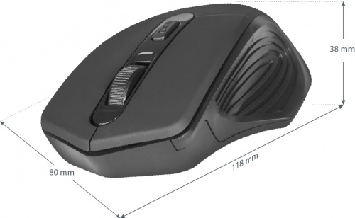 Беспроводная мышь DEFENDER Datum MB-345, 4 кнопки, 800-1600 dpi, USB, черный (1/40) (52345) фото 11