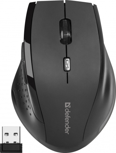 Беспроводная мышь DEFENDER Accura MM-365, 6 кнопок, 800-1600 dpi, USB, черный (1/40) (52365) фото 3