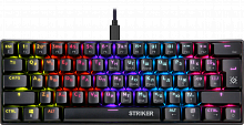 Клавиатура проводная механическая игровая DEFENDER Striker GK-380L RU,Rainbow,61 клавиша, черная (45380)