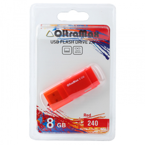 Флеш-накопитель USB  8GB  OltraMax  240  красный (OM-8GB-240-Red) фото 4