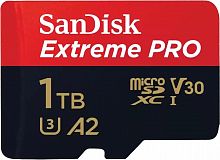 Карта памяти MicroSDXC  1TB  SanDisk Class 10 Extreme Pro A2 V30 UHS-I U3 (200 Mb/s) без адаптера (SDSQXCD-1T00-GN6MA)