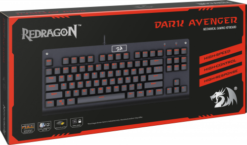Клавиатура проводная игровая механическая REDRAGON Dark Avenger 2 RU,RGB подсветка,компактная, черная (1/10) (70770) фото 10