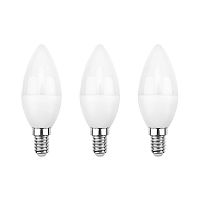 Лампа светодиодная REXANT Свеча CN 9,5 Вт E14 903 Лм 2700K теплый свет (3 шт./уп.) (3/36) (604-023-3)