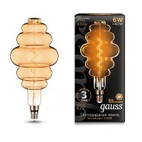 Лампа светодиодная GAUSS Filament Honeycomb 6W 420lm 2400К Е27 golden flexible 1/6 (158802006)
