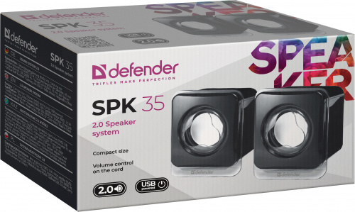 Активная система DEFENDER 2.0 SPK-35, USB, черная (1/100) (65635) фото 5