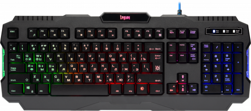 Клавиатура проводная игровая DEFENDER Legion GK-010DL, RGB подсветка, влагоустойчивая, черная (1/20) (45010) фото 2