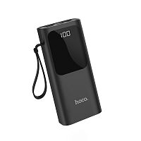 Мобильный аккумулятор Аккумулятор внешний HOCO J41, 10000mAh, 2 USB выхода, Micro, Lightning и Type-C входы, дисплей, чёрный(1/63) (6931474708465)