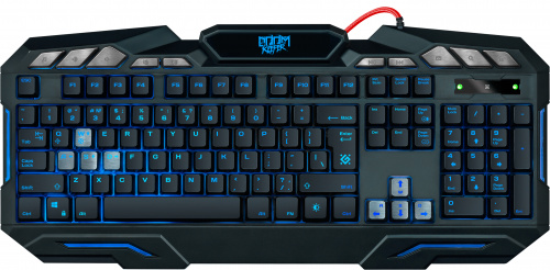 Клавиатура проводная игровая DEFENDER Doom Keeper GK-100DL, 3-х цветная, влагоустойчивая, черная (1/20) (45100) фото 5