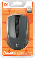 Беспроводная мышь DEFENDER Accura MM-935, 4 кнопки, 800-1600dpi, USB, серый (1/40) (52936)