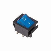 Выключатель клавишный 250V 16А (4с) ON-OFF синий с подсветкой REXANT (10/720) (36-2331)
