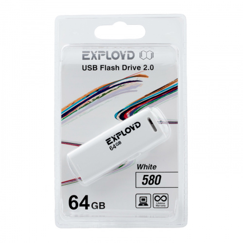 Флеш-накопитель USB  64GB  Exployd  580  белый (EX-64GB-580-White) фото 5