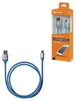 Дата-кабель TDM ДК 16, USB - micro USB, 1 м, силиконовая оплетка, голубой, (1/200) (SQ1810-0316)