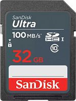 Карта памяти SDHC  32GB  SanDisk Class 10 Ultra UHS-I (100 Mb/s) (SDSDUNR-032G-GN3IN)