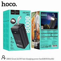 Мобильный аккумулятор Аккумулятор внешний HOCO DB50 Powerful, 80000mAh, PD20Вт, QC3.0, FCP, AFC, цвет: чёрный (1/9) (6942007614221)
