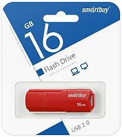 Флеш-накопитель USB  16GB  Smart Buy  Clue  красный (SB16GBCLU-R)