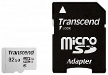 Карта памяти MicroSD  32GB  Transcend 300S UHS-I U1 + SD адаптер (TS32GUSD300S-A)