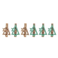 Прищепки деревянные NEON-NIGHT "Ель новогодняя" 14.5x4.5x1.6 cм, 6 шт. (1/300) (504-031)