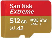Карта памяти MicroSDXC  512GB  SanDisk Class 10 Extreme UHS-I U3 (190 Mb/s) без адаптера (SDSQXAV-512G-GN6MN)