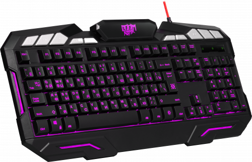 Клавиатура проводная игровая DEFENDER Doom Keeper GK-100DL, 3-х цветная, влагоустойчивая, черная (1/20) (45100) фото 8