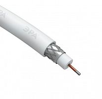 Кабель ЭРА коаксиальный 3С-2V, 75 Ом, CCS/(оплётка Al, 48%), PVC, цвет белый, бухта 100 м, SIMPLE (6