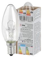 Лампа ЭРА накаливания B36 60Вт Е14 / E14 230В свечка прозрачная в гофре (1/100)