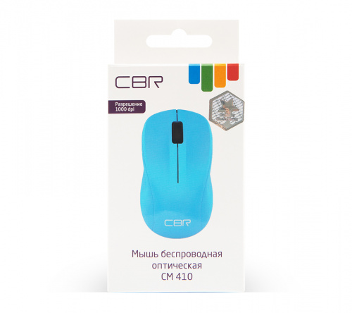 Беспроводная мышь CBR CM 410,  2,4 ГГц, 1000 dpi, 3 кн., выключатель питания, голубой (1/100) (CM 410 Blue) фото 3