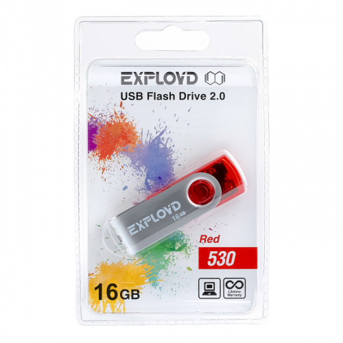 Флеш-накопитель USB  16GB  Exployd  530  красный (EX016GB530-R) фото 8