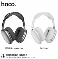 Наушники полноразмерные HOCO ESD15 Cool, беспроводные, bluetooth 5.3, AUX, цвет: серый (1/36) (6931474792488)