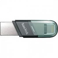 Флеш-накопитель USB 3.1  128GB  SanDisk  Flip iXpand (Type A + Lightning)  голубой/серебро (SDIX90N-128G-GN6NE)