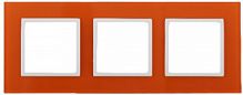 Рамка ЭРА, серии ЭРА Elegance, скрытой установки, на 3 поста, стекло, оранжевый+бел