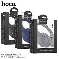 Наушники полноразмерные HOCO W40 Mighty, Bluetooth, 200 мАч, синий (1/60) (6931474784940)