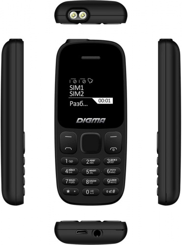 Мобильный телефон Digma Linx A106 32Mb черный 2Sim 1.44" 68x98 LT1065PM (1387486)