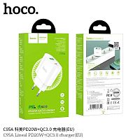Блок питания сетевой 1 USB, 1 Type-C HOCO C95A, Lineal, 3000mA, QC3.0, QC2.0, FCP, SCP, AFC, PD3.0, цвет: белый (1/13/130) (6931474757319)