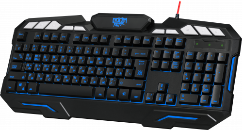 Клавиатура проводная игровая DEFENDER Doom Keeper GK-100DL, 3-х цветная, влагоустойчивая, черная (1/20) (45100) фото 10
