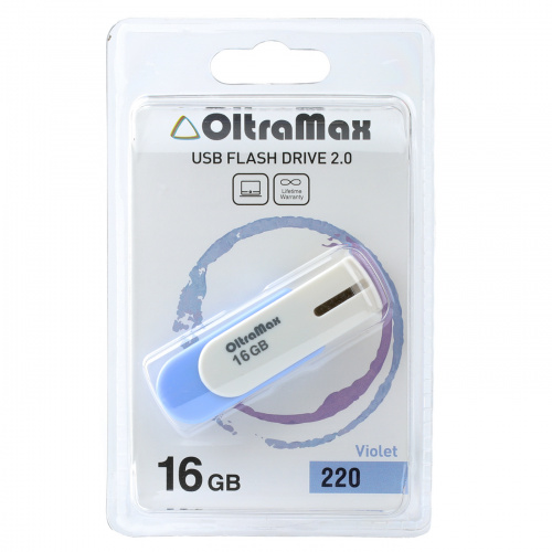 Флеш-накопитель USB  16GB  OltraMax  220  фиолетовый (OM-16GB-220-Violet) фото 6