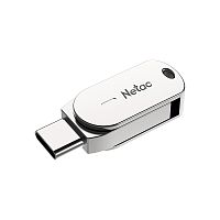 Флеш-накопитель USB 3.0  64GB  Netac  U785C Dual  серебро  (USB 3.0/3.1 + Type C) (NT03U785C-064G-30PN)