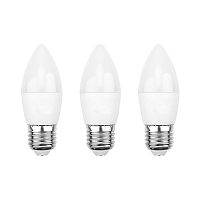 Лампа светодиодная REXANT Свеча CN 7,5 Вт E27 713 Лм 2700K теплый свет (3 шт./уп.) (3/36) (604-020-3)