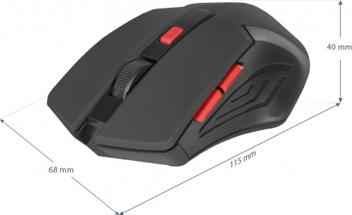 Беспроводная мышь DEFENDER Accura MM-275, 6 кнопок, 800-1600 dpi, USB, красный, (1/40) (52276) фото 11