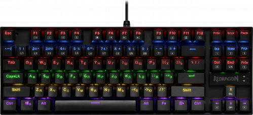 Клавиатура проводная механическая игровая REDRAGON Kumara, USB, Rainbow, Full Anti-Ghosting, черная (1/10) (74882) фото 2
