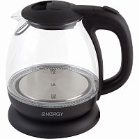 Чайник ENERGY E-296 (1 л)  стекло, пластик цвет черный (1/8) (005215)