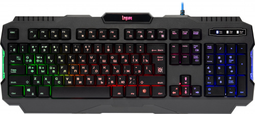 Клавиатура проводная игровая DEFENDER Legion GK-010DL, RGB подсветка, влагоустойчивая, черная (1/20) (45010) фото 3
