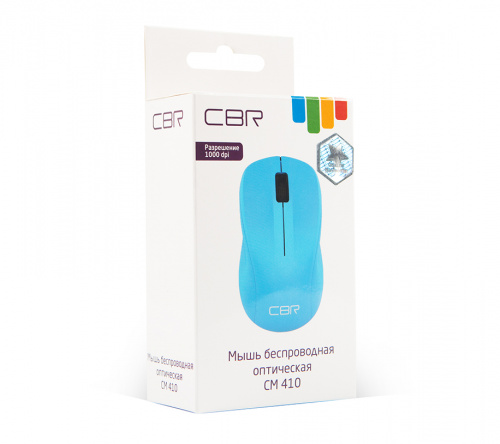 Беспроводная мышь CBR CM 410,  2,4 ГГц, 1000 dpi, 3 кн., выключатель питания, голубой (1/100) (CM 410 Blue) фото 2
