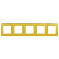Рамка ЭРА, серии ЭРА 12, скрытой установки, на 5 постов, жёлтый (1/10/100/1600)