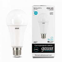 Лампа светодиодная GAUSS Elementary A70 25W 2100lm 4100K E27 1/10/50 (73225)